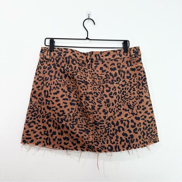 Free People Zip It Up Leopard Print Mini Skirt Size 31 - Picture 4 of 7